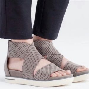 Eileen Fisher Sport ￼Sandal, Perforated Nubuck, Taupe, SIZE-10